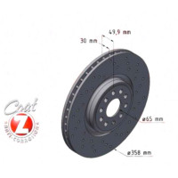 600.3269.52 Zimmermann Sport Z Спортивный передний тормозной диск с перфорацией 358x30 на VW ID.5 (E39) с двигателем Pure