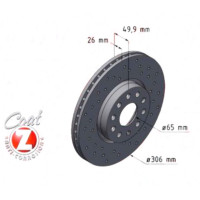 600.3271.52 Zimmermann Sport Z Спортивный передний тормозной диск с перфорацией 306x26 на VW GOLF VIII Variant (CG5) с двигателем 1.5 TSI 85 кВт (116 л.с.)