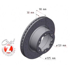 600.3274.52 Zimmermann Sport Z Спортивный задний тормозной диск с перфорацией 325x30 на VW GRAND CALIFORNIA Camper (SCB, SCC) с двигателем 2.0 TDI FWD 130 кВт (177 л.с.)