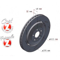 610.3735.75 Zimmermann Formula Z Передний левый тормозной диск 370x32 на VOLVO ASIA S60 с двигателем T8 Plug-in Hybrid AWD 288 кВт (392 л.с.)