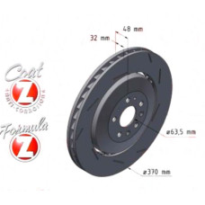 610.3736.75 Zimmermann Formula Z Передний правый тормозной диск 370x32 на VOLVO ASIA S60 с двигателем T8 Plug-in Hybrid AWD 288 кВт (392 л.с.)
