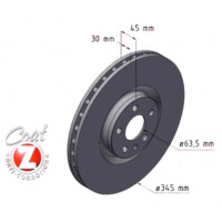 610.3741.20 Zimmermann Передний тормозной диск 345x30 на VOLVO EX30 (416) с двигателем Performance AWD