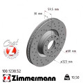 Спортивный передний тормозной диск с перфорацией 323x30 Zimmermann Sport Z