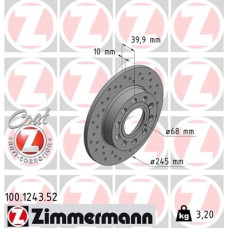 Спортивный задний тормозной диск с перфорацией 245x10 100124352 Otto Zimmermann Sport Z