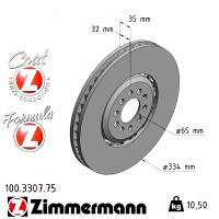 Передній лівий гальмівний диск 334x32 100330775 Otto Zimmermann Formula Z