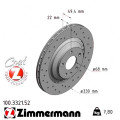 Спортивний задній гальмівний диск з перфорацією 330x22 Zimmermann Sport Z