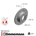 Спортивный задний тормозной диск с перфорацией 255x10 Zimmermann Sport Z
