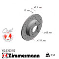 Спортивний задній гальмівний диск з перфорацією 255x10 Zimmermann Sport Z