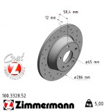 Спортивный задний тормозной диск с перфорацией 286x12 100332852 Otto Zimmermann Sport Z
