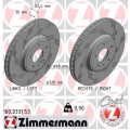 Спортивний передній гальмівний диск з насічками 320x30 Zimmermann Black Z
