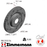 Спортивный передний левый тормозной диск с насечками 345x29,5 100333254 Otto Zimmermann Black Z