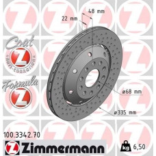 100.3342.70 Zimmermann Formula Z Задний правый тормозной диск 335x22 на AUDI A6 Avant (4B5, C5) с двигателем RS6 plus quattro