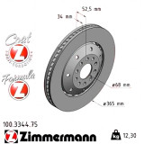 Передний правый тормозной диск 365,0x34,0 100334475 Otto Zimmermann Formula Z