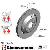 Задний левый тормозной диск 335x22 100334575 Otto Zimmermann Formula Z