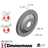 Задній лівий гальмівний диск 312x22 100334970 Otto Zimmermann Formula Z