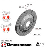 Задній правий гальмівний диск 312x22 100335070 Otto Zimmermann Formula Z