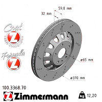 100.3368.70 Zimmermann Formula Z Передний тормозной диск 370x32 на AUDI A3 Sportback (8PA) с двигателем RS3 quattro