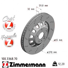Передний тормозной диск 370x32 100336870 Otto Zimmermann Formula Z