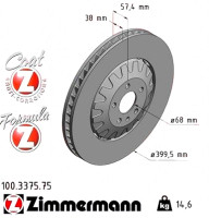 Передній гальмівний диск 399,5x38 100337575 Otto Zimmermann Formula Z