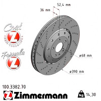 100.3382.70 Zimmermann Formula Z Передний тормозной диск 390x36 на AUDI A6 Avant (4G5, 4GD, C7) с двигателем RS6 performance quattro