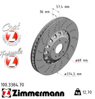 Передній гальмівний диск 374,5x36 100338470 Otto Zimmermann Formula Z