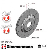 Задний тормозной диск 330x22 100338570 Otto Zimmermann Formula Z