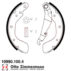 10990.100.4 Zimmermann Комплект тормозных колодок для стояночного тормоза на OPEL CORSA C (X01) с двигателем 1.4 (F08, F68)