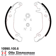 10990.100.6 Zimmermann Комплект тормозных колодок для стояночного тормоза на RENAULT CLIO I (B/C57_, 5/357_) с двигателем 1.2 (B/C57R)