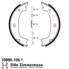 10990.106.1 Zimmermann Комплект гальмівних колодок для стоянкового гальма на BMW 1 (F20) з двигуном 120 d xDrive