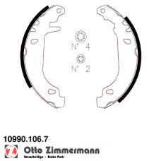 10990.106.7 Zimmermann Комплект гальмівних колодок для стоянкового гальма на CITROËN ZX Break (N2) з двигуном 1.8 i 16V