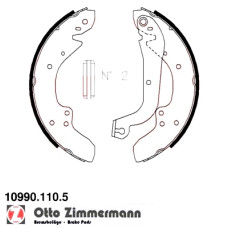 Комплект гальмівних колодок для стоянкового гальма 109901105 Otto Zimmermann