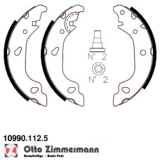 10990.112.5 Zimmermann Комплект тормозных колодок для стояночного тормоза на FIAT PUNTO (188_) с двигателем 1.9 JTD