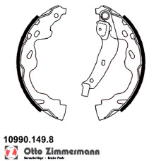 10990.149.8 Zimmermann Комплект тормозных колодок для стояночного тормоза на TOYOTA AYGO (_B1_) с двигателем 1.4 HDi (WNB10_)