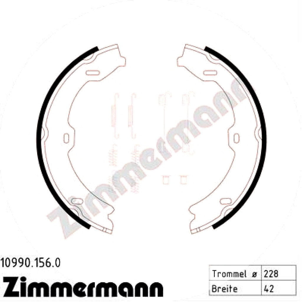109901560 Zimmermann Комплект тормозных колодок для стояночного