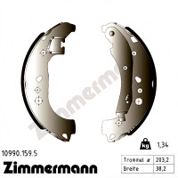 10990.159.5 Zimmermann Комплект тормозных колодок для стояночного тормоза на VW POLO (AW1, BZ1) с двигателем 1.0