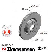 Передний тормозной диск 284x22 110220720 Otto Zimmermann CoatZ
