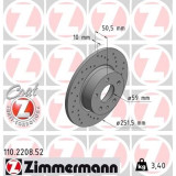 Спортивный задний тормозной диск с перфорацией 251,5x10 110220852 Otto Zimmermann Sport Z