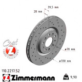 Спортивный передний тормозной диск с перфорацией 330x28 110221752 Otto Zimmermann Sport Z