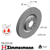 Передний тормозной диск 330x28 110222220 Otto Zimmermann CoatZ