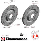 Спортивний задній гальмівний диск з насічками 320x22 110222353 Otto Zimmermann Black Z