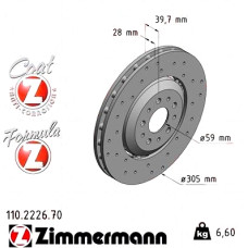 Передний тормозной диск 305x28 110222670 Otto Zimmermann Formula Z