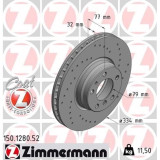 Спортивный передний тормозной диск с перфорацией 334x32 150128052 Otto Zimmermann Sport Z