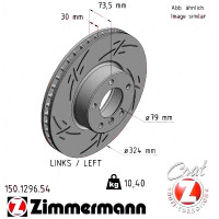 150.1296.54 Zimmermann Black Z Спортивный передний левый тормозной диск с насечками 324x30 на BMW 5 (E39) с двигателем 540 i