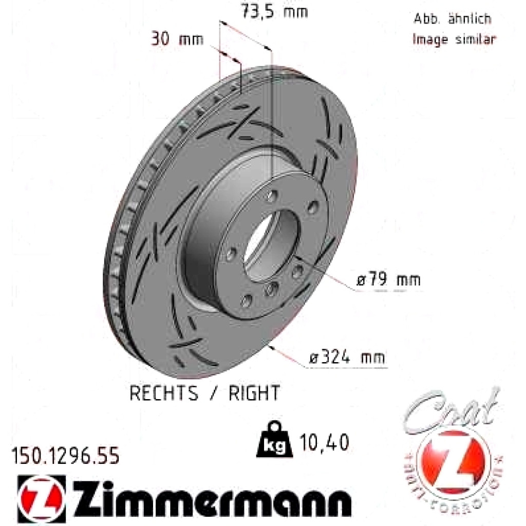 150129655 Zimmermann Black Z Спортивный передний правый тормозной