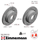 Спортивный задний тормозной диск с насечками 300x20 150290253 Otto Zimmermann Black Z