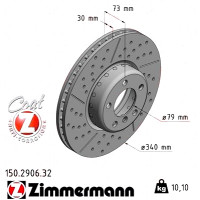Передний тормозной диск 340x30 150290632 Otto Zimmermann Formula F