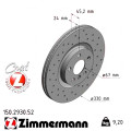 Спортивний передній гальмівний диск з перфорацією 330x24 Zimmermann Sport Z