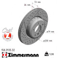 Передний тормозной диск 338x26 Zimmermann Formula F
