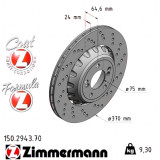 Задний правый тормозной диск 370x24 150294370 Otto Zimmermann Formula Z