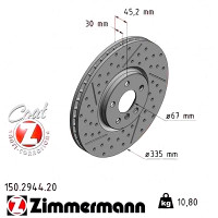 150.2944.20 Zimmermann Передний тормозной диск 335x30 на MINI MINI (F56) с двигателем Cooper SD